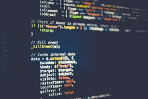 Code on a navy-blue editor background