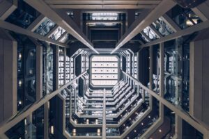 Symmetrical corridor of server equipment